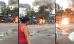 Truck mit Butangas brennt in Rio