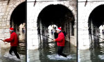 Funny Video : Selfie im Hochwasser