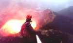 Abseiltour in einen Vulkan