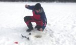 Dicker Fang beim Eisfischen