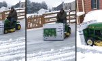 Lustiges Video : Den Rasenmäher zum Schneepflug umrüsten