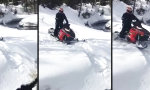 Movie : Mit dem Schneemobil über den Fluss