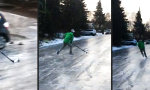 Lustiges Video : Eine Runde Eishockey auf der Straße