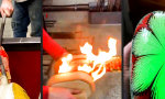 Lustiges Video : Glas-Skulptur mit UV-Effekt
