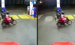 Lustiges Video - Wilde Verfolgungsjagd endet an Tankstelle