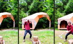 Funny Video : Drahtseilakt am Hackstock